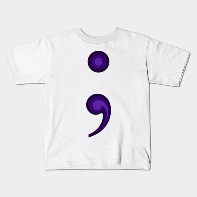 Papercut effect semicolon Kids T-Shirt by mia-alice85